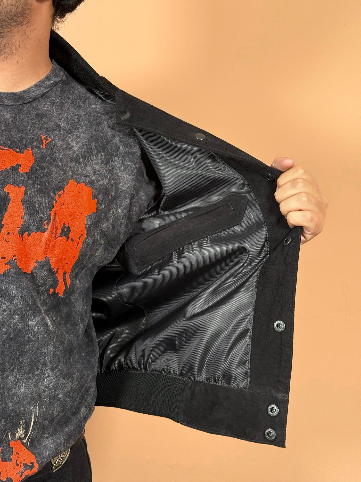 high school bomber velvet black