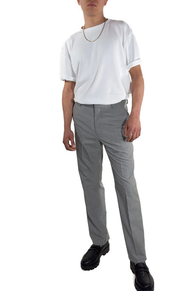 Pantalón straight fit gris