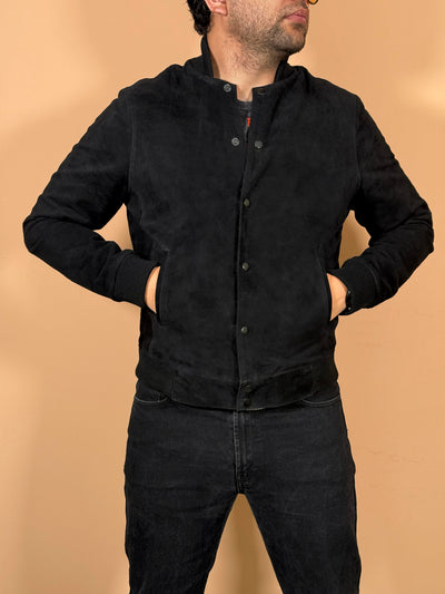 high school bomber velvet black