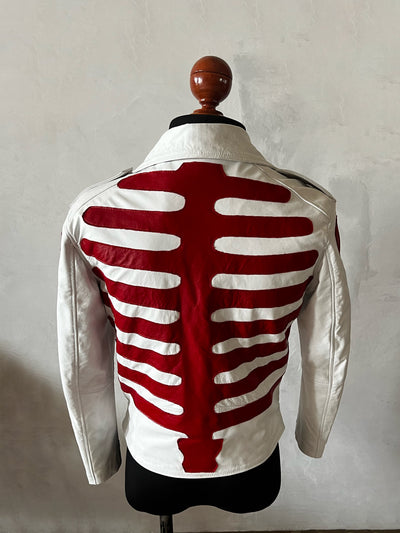 Biker no.1 bones white & red