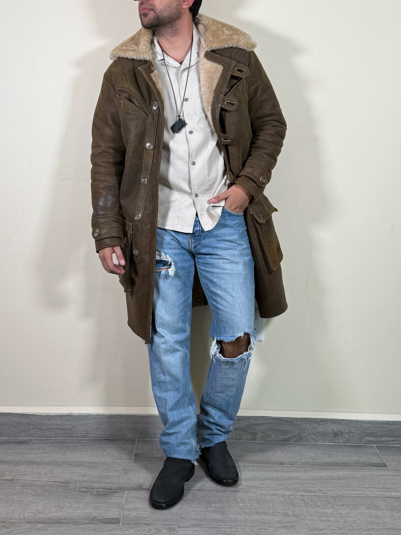 Bane shearling oro viejo