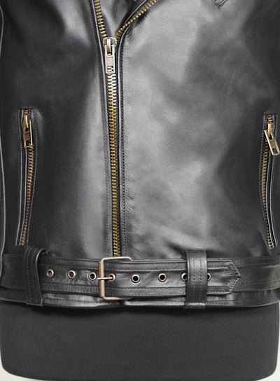 Biker no.1 cuero negro y bronce