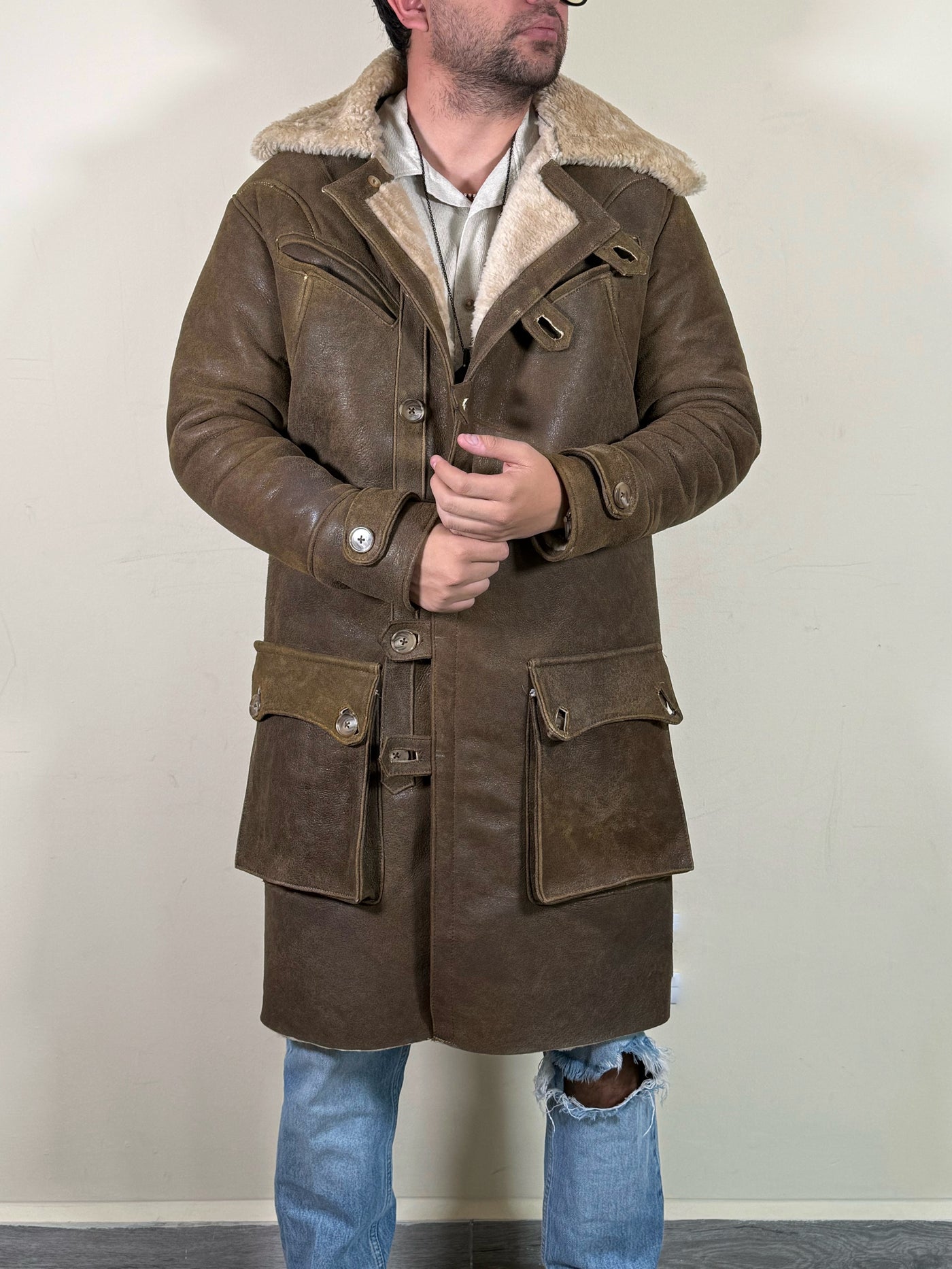Bane shearling oro viejo