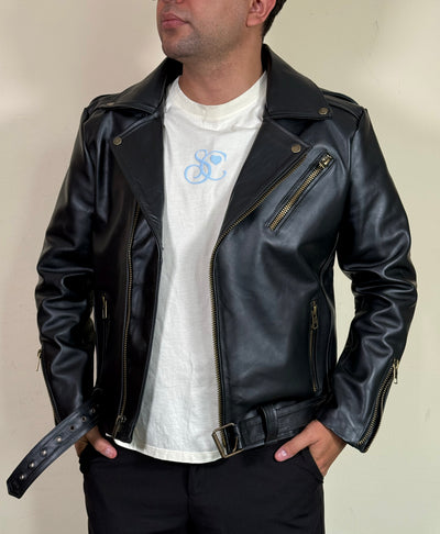 Biker no.1 cuero negro y bronce