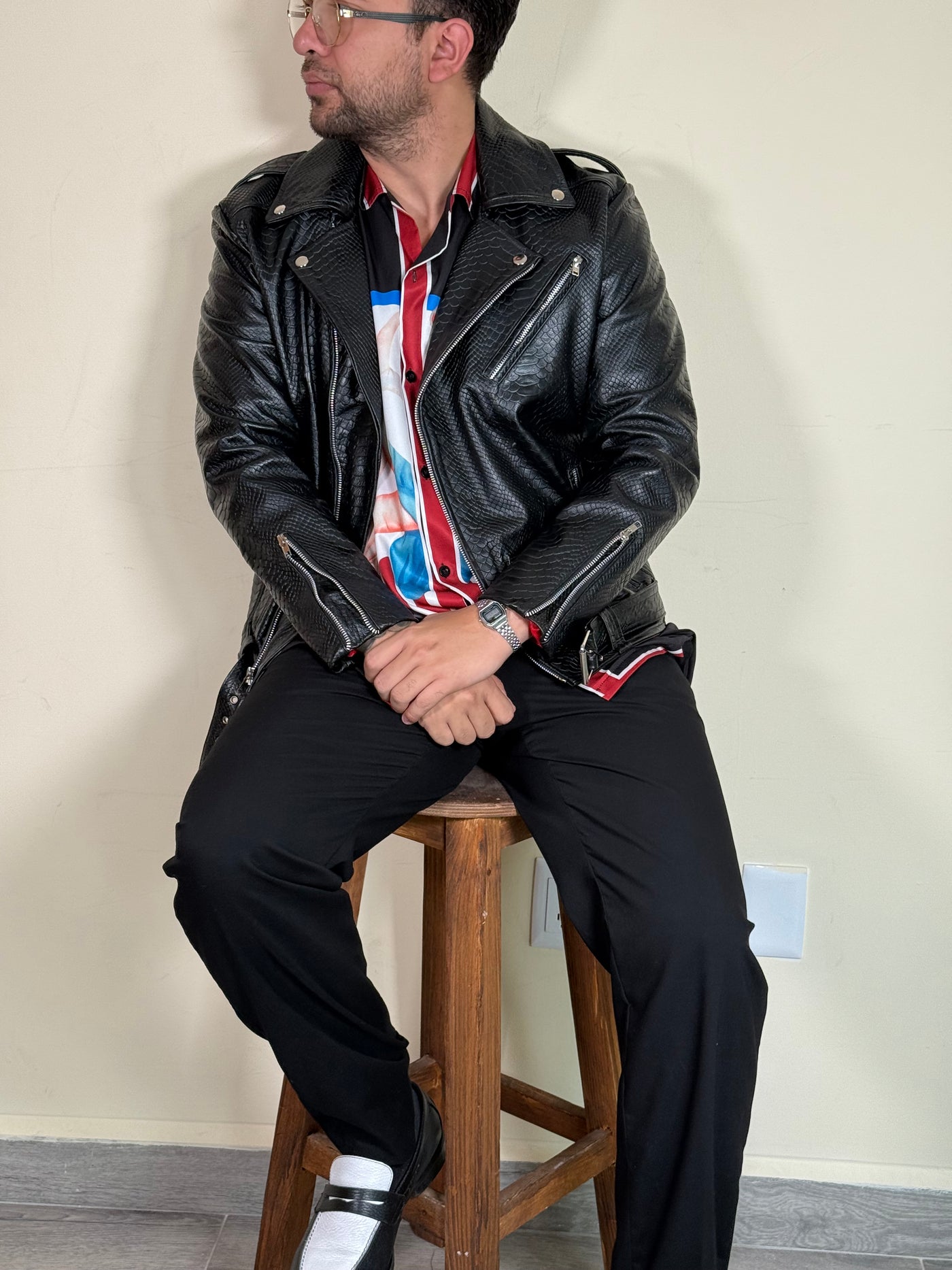 <transcy>Biker no.1 snake black</transcy>
