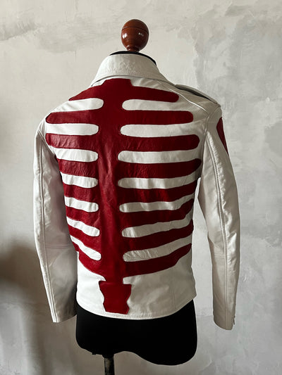 Biker no.1 bones white & red