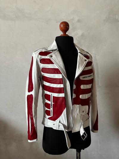 Biker no.1 bones white & red