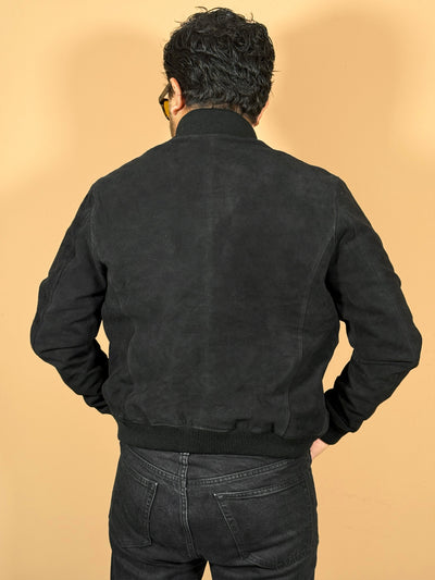 high school bomber velvet black