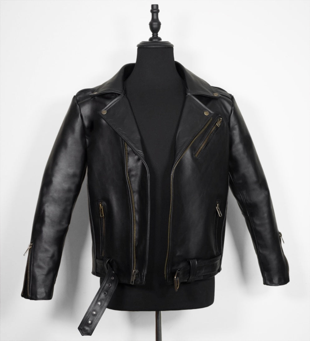 Biker no.1 cuero negro y bronce