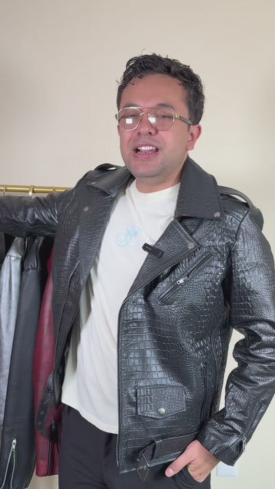Biker no.1 cuero negro y bronce